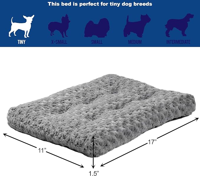 MidWest Homes for Pets XXS QuietTime Deluxe Gray Ombré Swirl Plush Pet Bed - Image 3