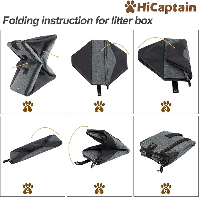 HiCaptain Portable Litter Box for Cats, Cat Travel Litter Box - Image 4