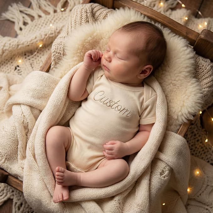 COUPLEHOODIES Personalized Baby Onesie Bodysuit – Custom Embroidery Gift - Image 4
