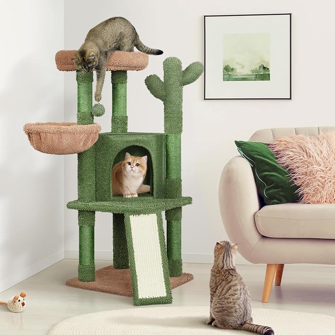 Yaheetech Cactus Cat Tree, 42in Cat Tower - Image 7