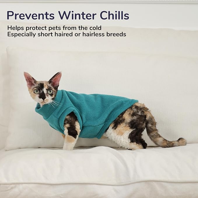 PUMYPOREITY Cat Sweater, Warm Kitten Clothes, Fleece Winter Coat - Image 4