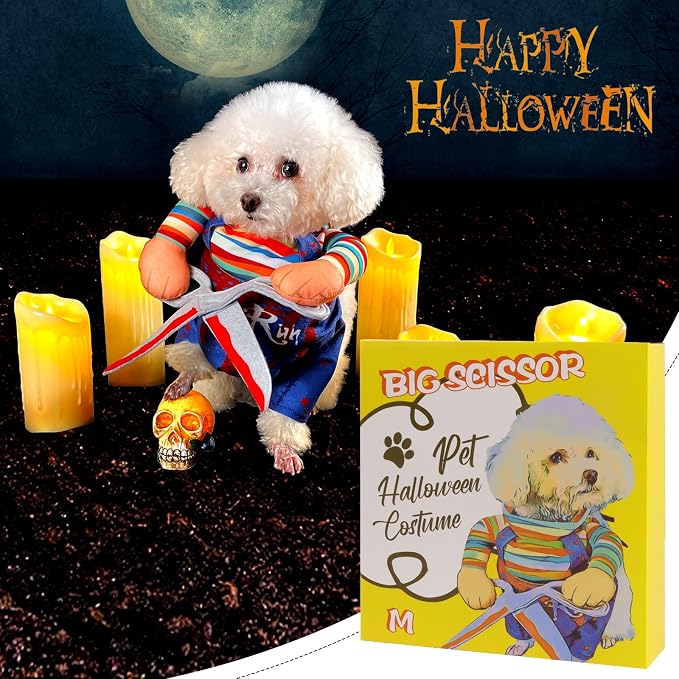 NACOCO Dog Halloween Scissors Style Doll Costume Pet Christmas Cosplay - Image 3