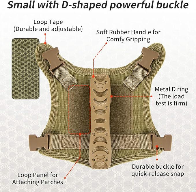 IronSeals Tactical Nylon Adjustable Dog Vest Harness Comfy Mesh Padding Puppy - Image 6
