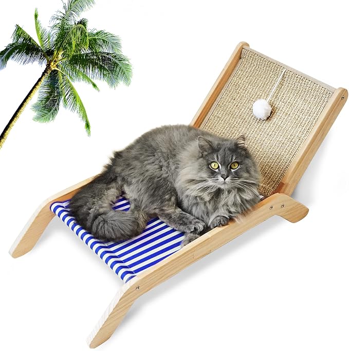 PETKARAY Beach Chair Cat Hammock, Elevated Cat Beds by PETKARAY
