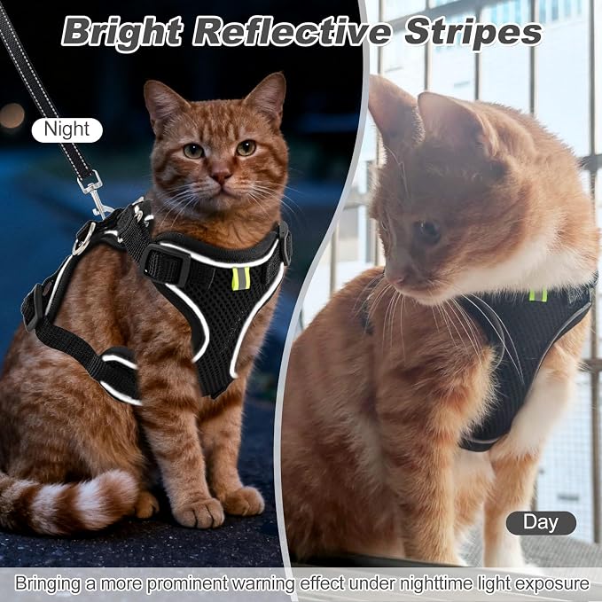 Kitten Cat Harness and Leash Set, Escape Proof Soft 4-Adjustable Cat Walking - Image 6