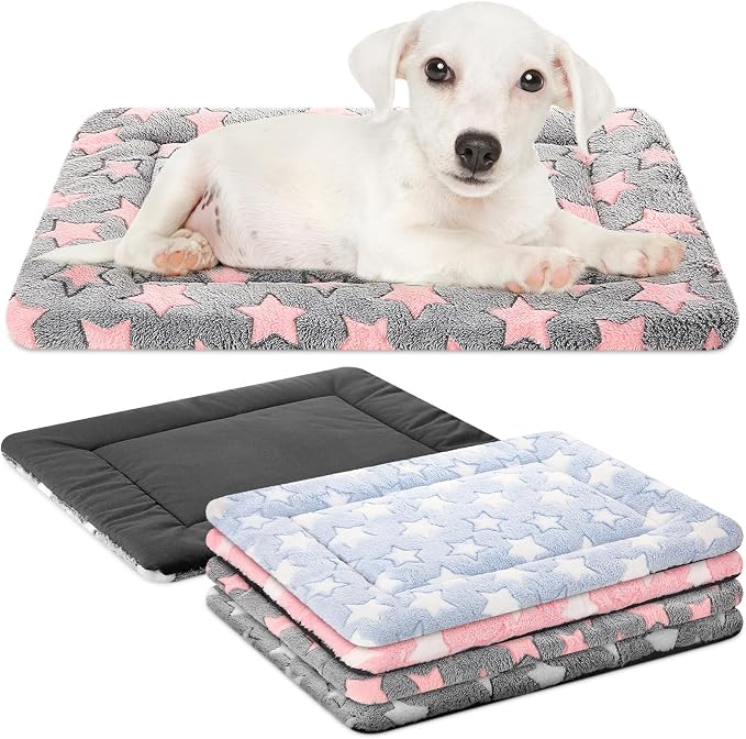 VitalCozy 4 Pcs Dog Crate Pads, Ultra Soft Warm Washable Anti-Slip Kennel Bed by VitalCozy