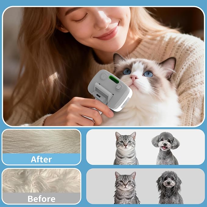 Pet Steam Brush for Dogs & Cats, 5-in-1 Self-Cleaning Dog Steam Brush - Image 8