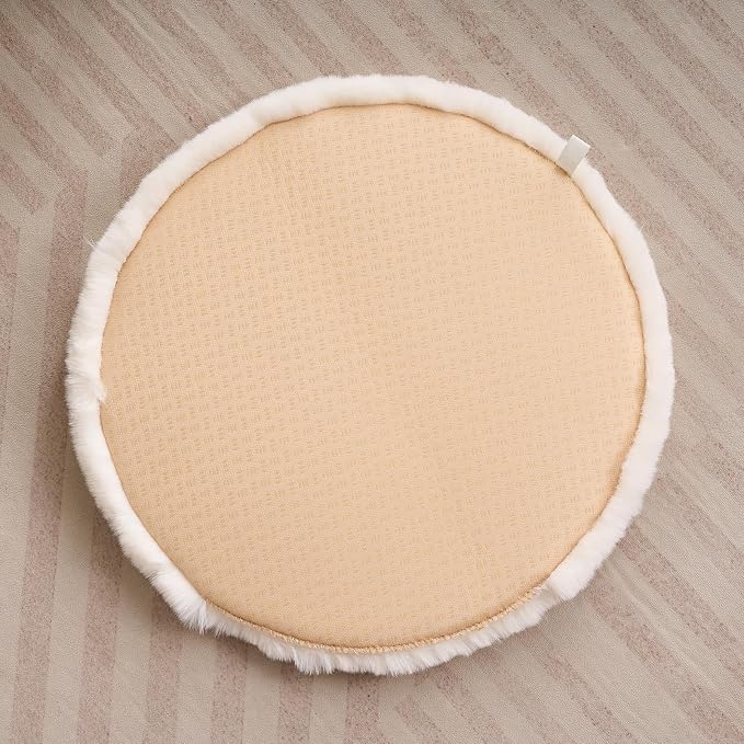 SHENGOCASE Round Faux Rabbit Fur Pet Bed Kneading Cushion, 16 inches, Cat Tree - Image 6