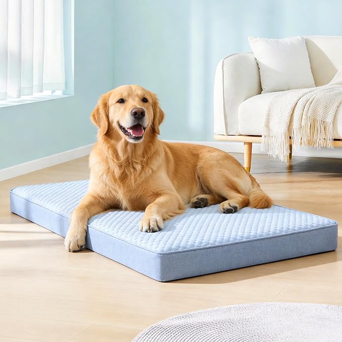 Cooling Dog Bed for Large Dogs, Orthopedic Memory Foam Pet Bed for Crate - Image 2