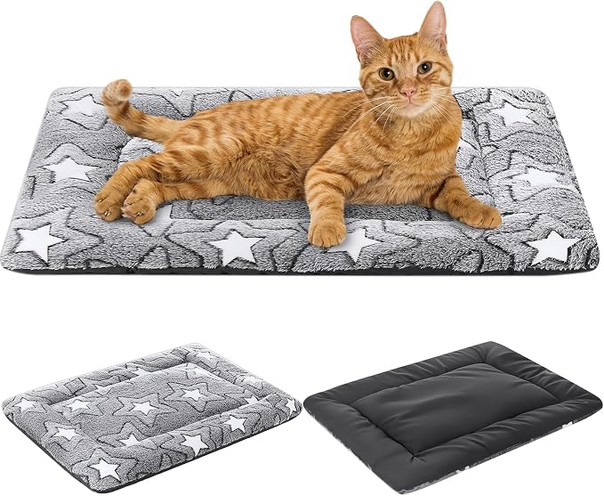 Namalu 2 Pcs Winter Dog Crate Pad Cat Bed Mat Kennel Reversible Warm Cool Cozy by Namalu