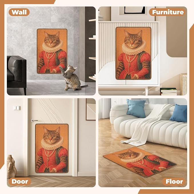Sisal Cat Scratcher Mat, Cat Wall Scratcher - Image 6