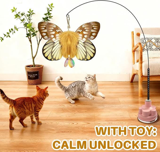 Walfront Interactive Cat Toy – Butterfly Teaser Wand - Image 6