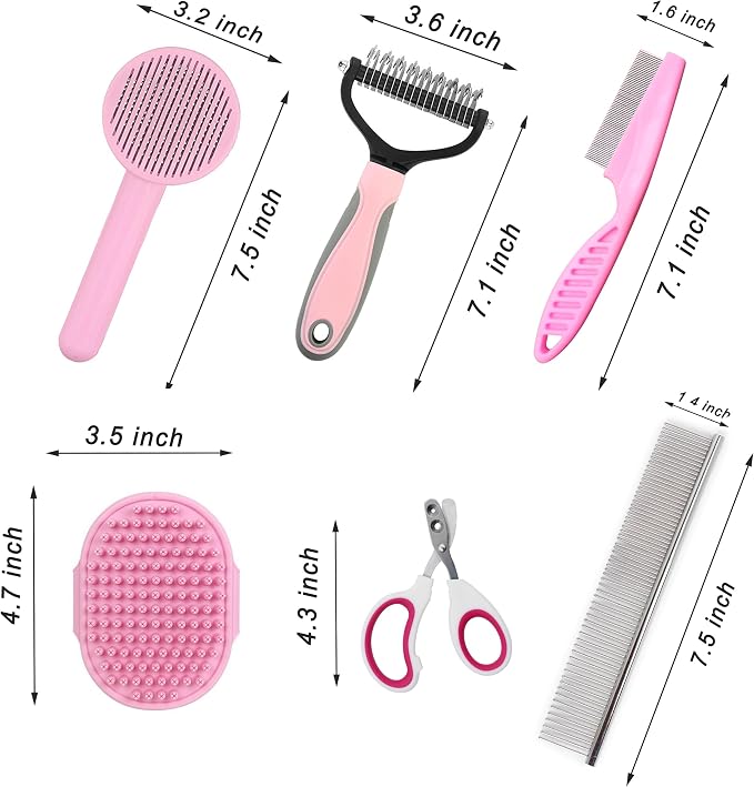 Cat Grooming Brush Kit 6 Tools - Image 7