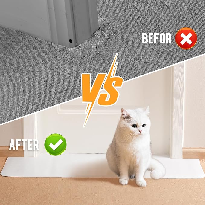 Uross Carpet Protector for Pets -3.6FT 2PCS White Round Corner Plastic Carpet - Image 2