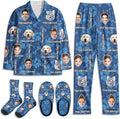 Artsadd Custom Pajamas for Women Men Family, Personalized Face Pjs Pajama Pants by Artsadd