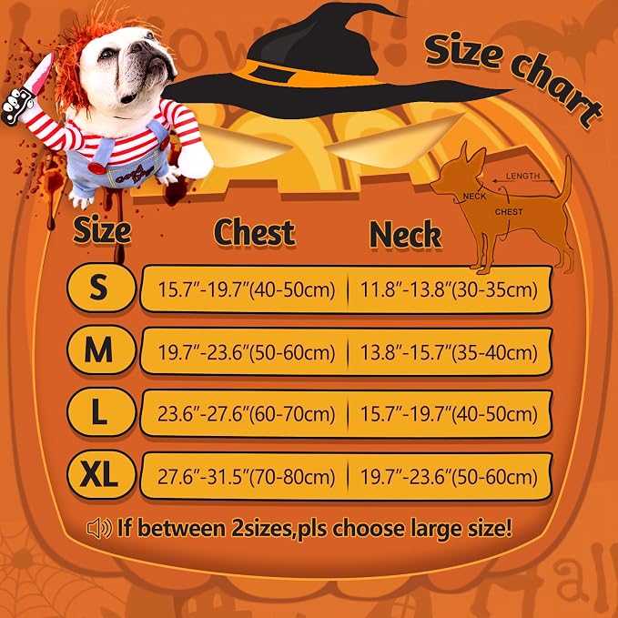Pet Deadly Doll Dog Costume, Novelty Halloween Christmas Costumes Funny Dog - Image 4