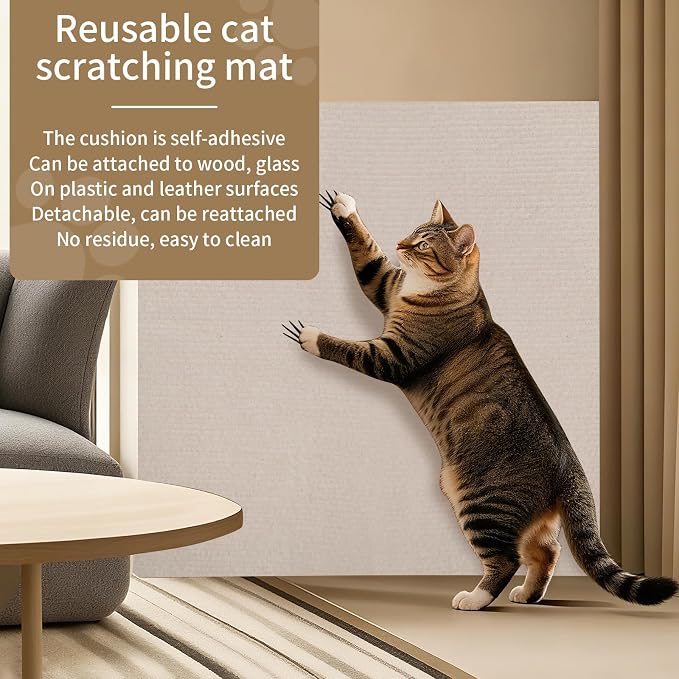 78.7"x15.8" Cat Scratch Mat, Adhesive Cat Scratch Pad - Image 8