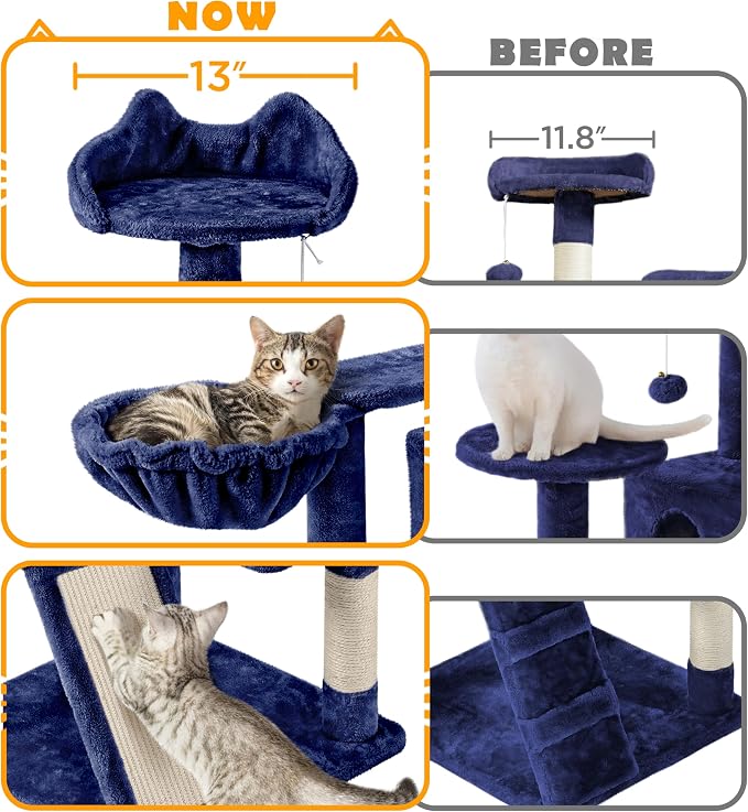 Yaheetech 57 inches Cat Tree for Indoor Cats, 2 Cat Condos, 2 Hanging Balls and - Image 4