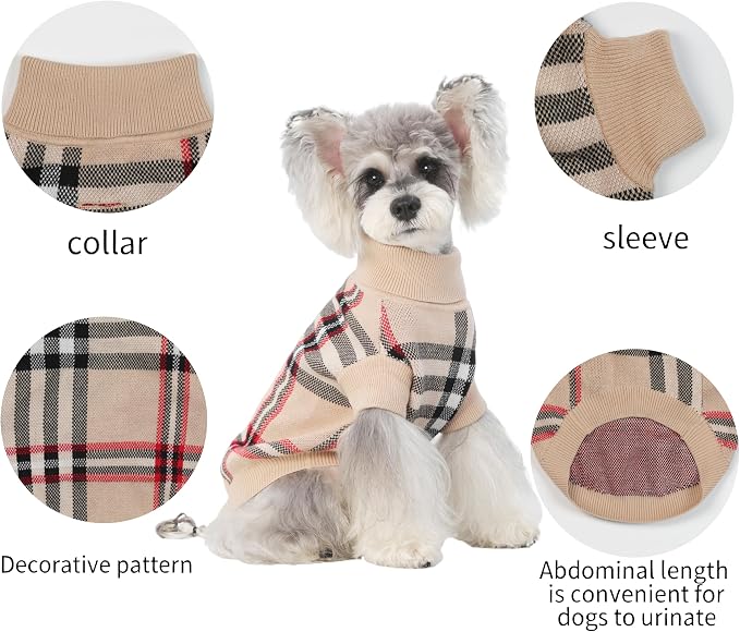 Small/Medium Dog Sweater, Warm Dog Winter Coat w/Sleeves, Comfortable High Neck - Image 6