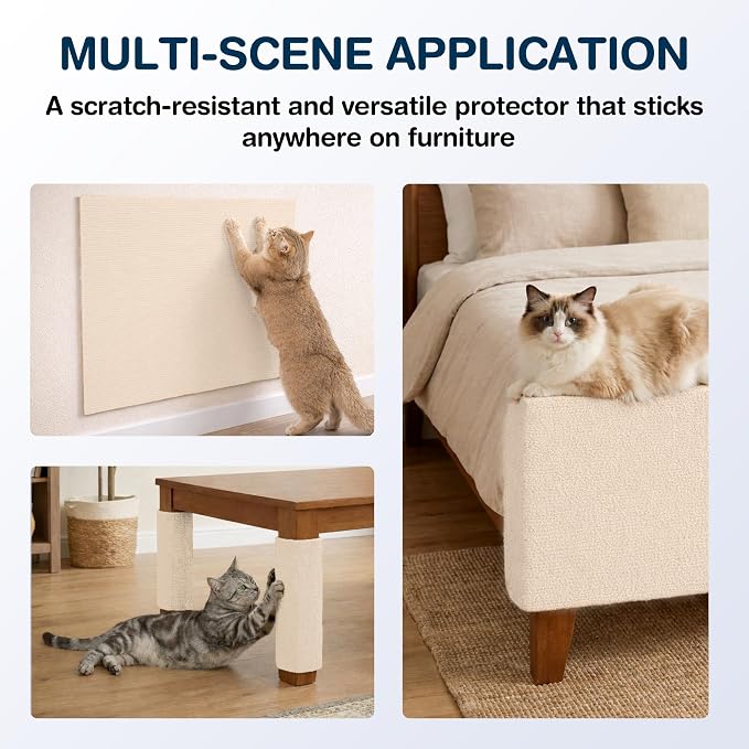 2 Pack Cat Scratcher Mat Roll for Furniture & Couch Protection | Total 157.5" x - Image 4