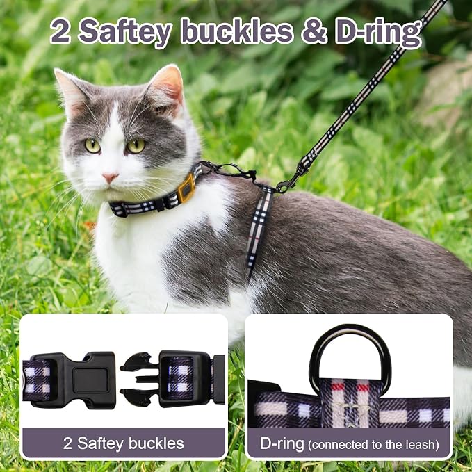Hikiko Cat Harness and Leash Set Escape Proof Adjustable Walking Travel Soft - Image 5