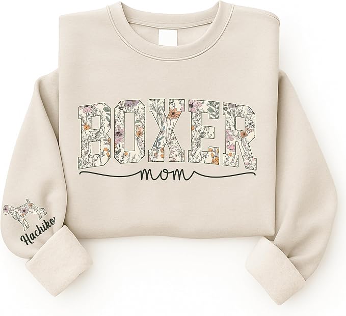 Personalized Dog Mom Sweatshirt, Dog Lover Crewneck, Gift Idea - Image 4