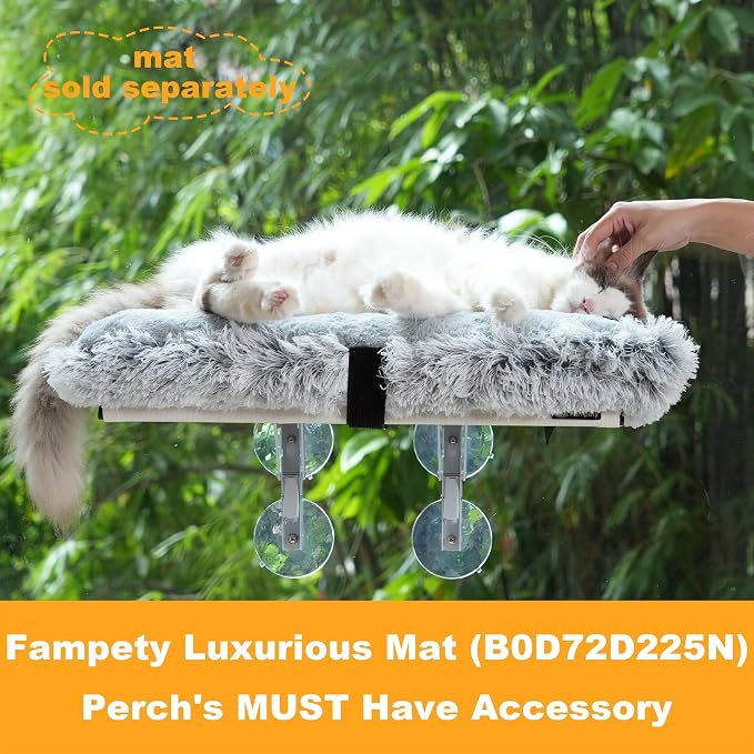 21" Large Cat Window Perch, Foldable & Cordless, Holds Up to 60lbs, Preassembled - Image 6