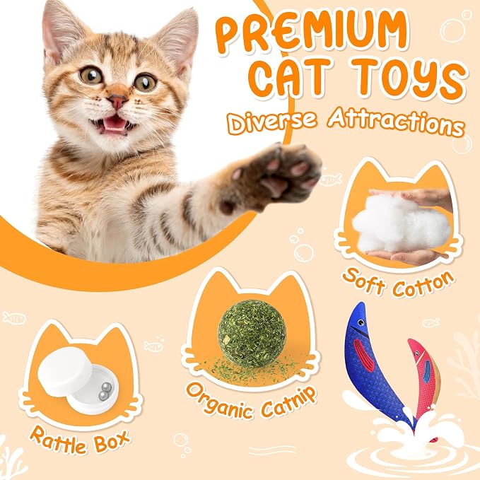 Cat Toys for Indoor Cats, 6 Pack Interactive Catnip Toys for Bored, Kitten - Image 3