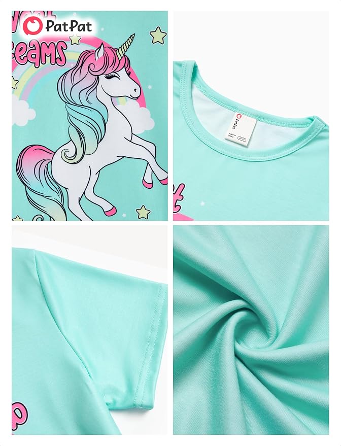 PATPAT Girls Crewneck Short Sleeve Graphic Tees Animal Print Shirts Cute Summer - Image 6