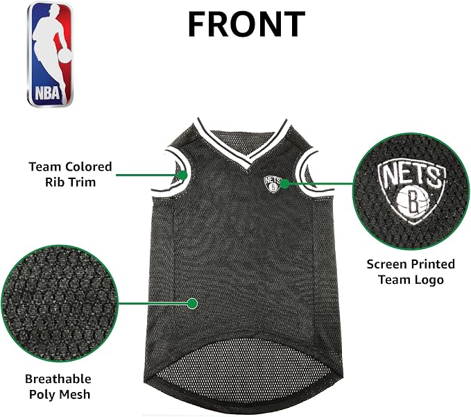 NBA PET Jersey Brooklyn NETS Basketball Dog Jersey, Large. Best Licensed - Image 5