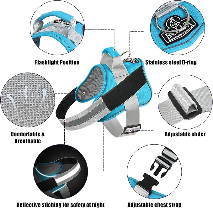 Bolux Dog Harness, No-Pull Reflective Dog Vest, Breathable Adjustable Pet - Image 2