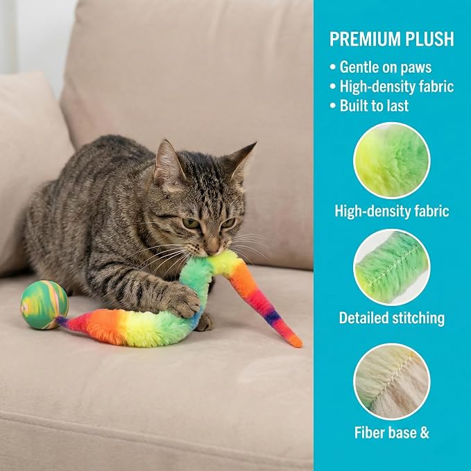 6 Pack Rainbow Cat Wand Toys - Image 4