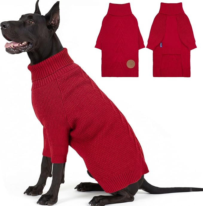 cyeollo 4XL Dog Christmas Sweater, Stretchy & Cozy Warm Dog Sweaters by CYEOLLO