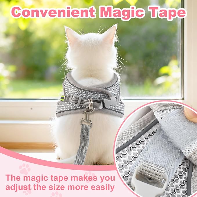 Escape Proof Cat Harness and Leash Set, Adorable Purple Floral Cats Vest Harness - Image 8