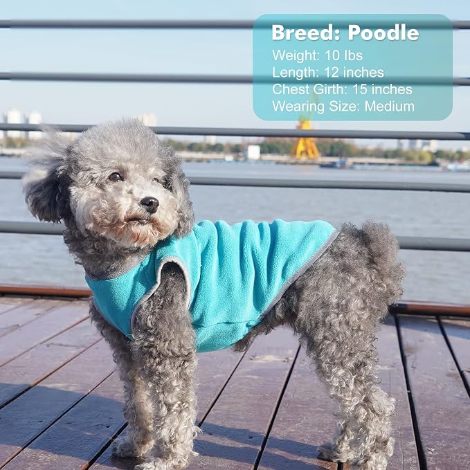 cyeollo 2 Pack Dog Fleece Sweater, Pullover Warm Dog Vest Reflective Doggie - Image 3