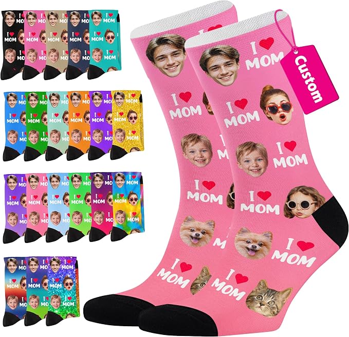 Artsadd Custom Face Socks for Dad Fathers Day Gift Novelty Personalized Photo by Artsadd