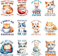12pcs Cat Kittens Iron On Heat Transfer Stickers Ready to Press Vinyl Decal by Amazingxy