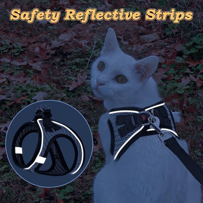 Cat Harness and Leash for Walking Escape Proof, Adjustable Kitten Vest Harness - Image 5