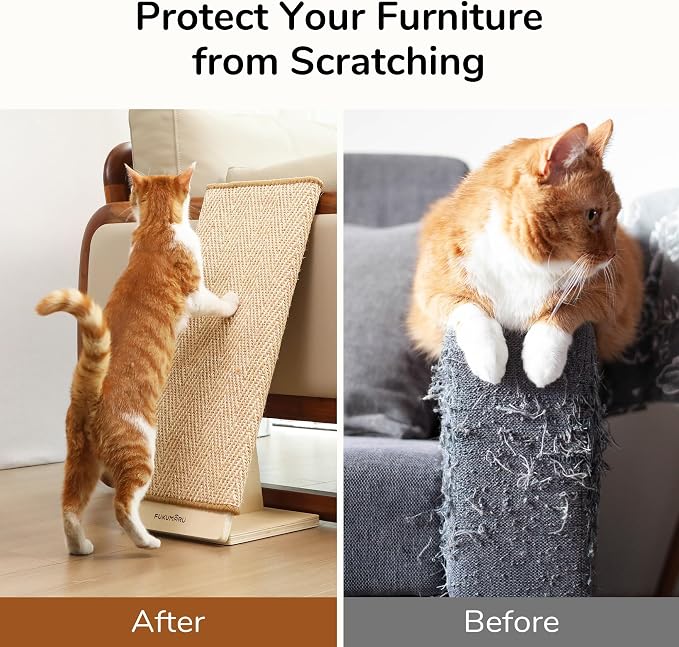 FUKUMARU Cat Scratcher, 23.66 Inch Sisal Cat Scratching Post Ramp, Replaceable - Image 4