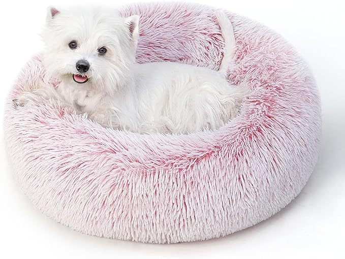 Calming Dog Bed & Cat Bed for Indoor Cats, Medium Size Washable Anti-Slip by SunstyleHome