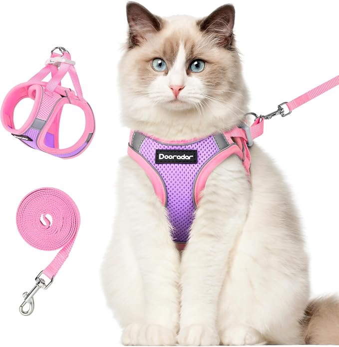 Dooradar Cat Harness and Leash Set, Escape Proof Lightweight Kitten Harness by Dooradar