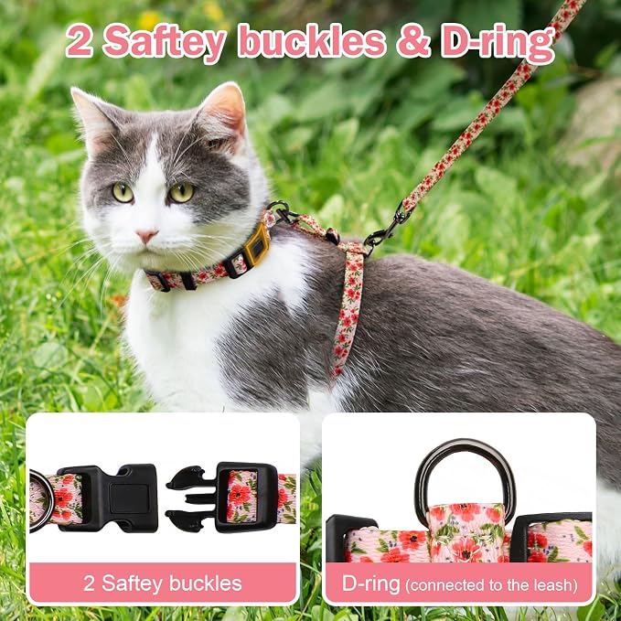 Hikiko Cat Harness and Leash Set Escape Proof Adjustable Walking Travel Cute - Image 5