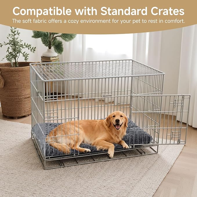 Washable Dog Bed Mat Soft Dog Crate Pad Fluffy Pet Kennel Beds Sleeping Mattress - Image 3