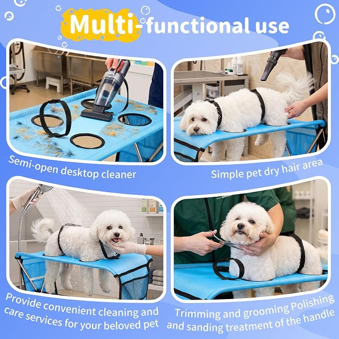 Foldable Dog Grooming Hammock with Stand for Small Dogs & Cats - 30 lbs - Image 5