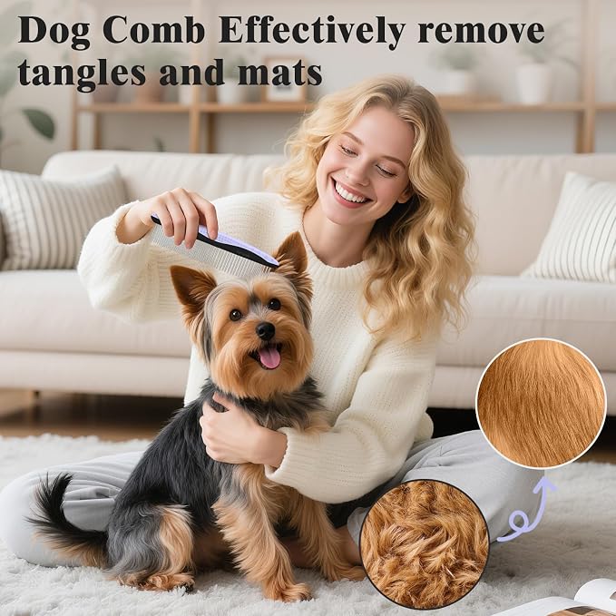 2PCS Self Cleaning Slicker Brush & Dog Comb - Image 4