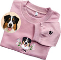Personalized Dog Face Embroidered Sweatshirt Custom Pet Portrait From Photo by GiantBigHands