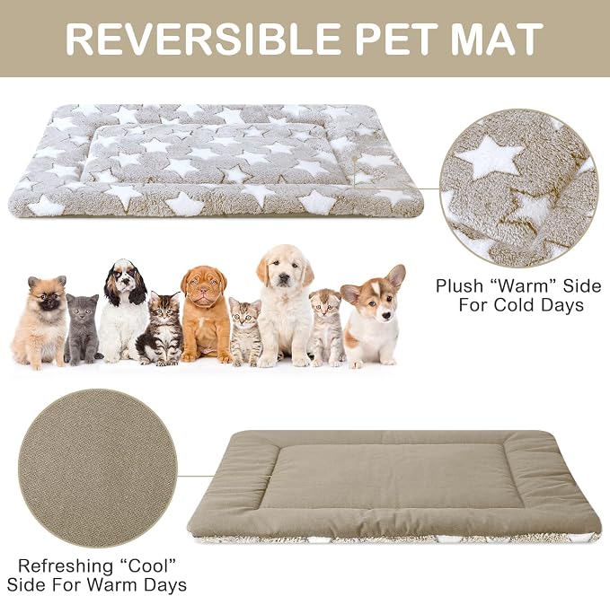 VitalCozy 4 Pcs Dog Crate Pads, Ultra Soft Warm Washable Anti-Slip Kennel Bed - Image 3