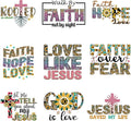 9pcs Faith Jesus Love Iron On Heat Transfer Stickers Ready to Press Vinyl Decal by Amazingxy