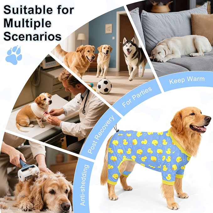 Bienbee Dog Pajamas, 4 Pack Dog Recovery Suit Shedding Suit Cute Soft Puppy - Image 7
