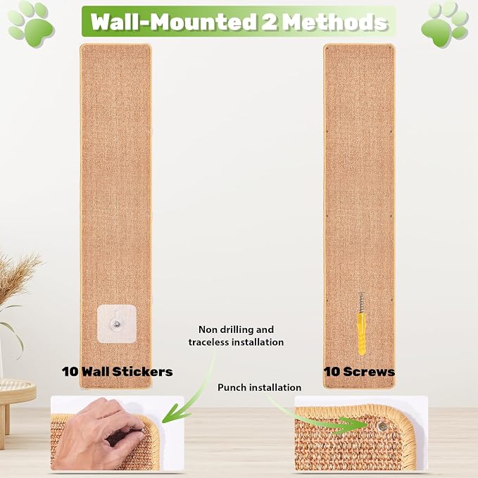 Natural Sisal Cat Scratcher Mat, Wall Scratcher Carpet, Cat Climbing Wall - Image 7
